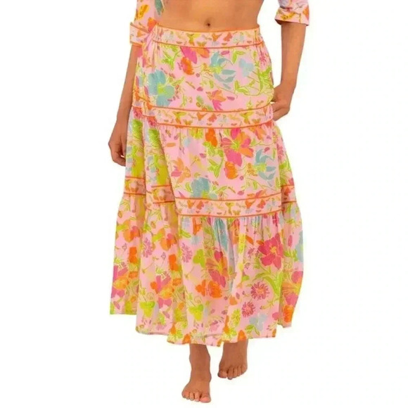 NWT Gretchen Scott Ipanema Maxi Long Skirt birds floral - Picture 7 of 7